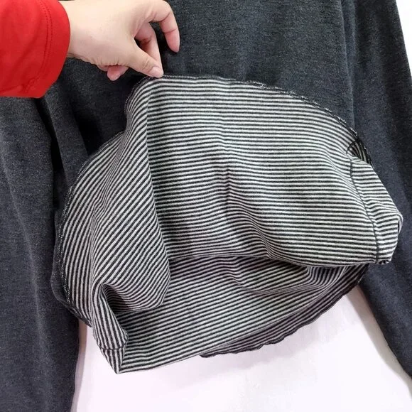 Lululemon Binary Long Sleeve Crew Shirt Men's Size Large Gray Reversible Striped - Picture 11 of 13
